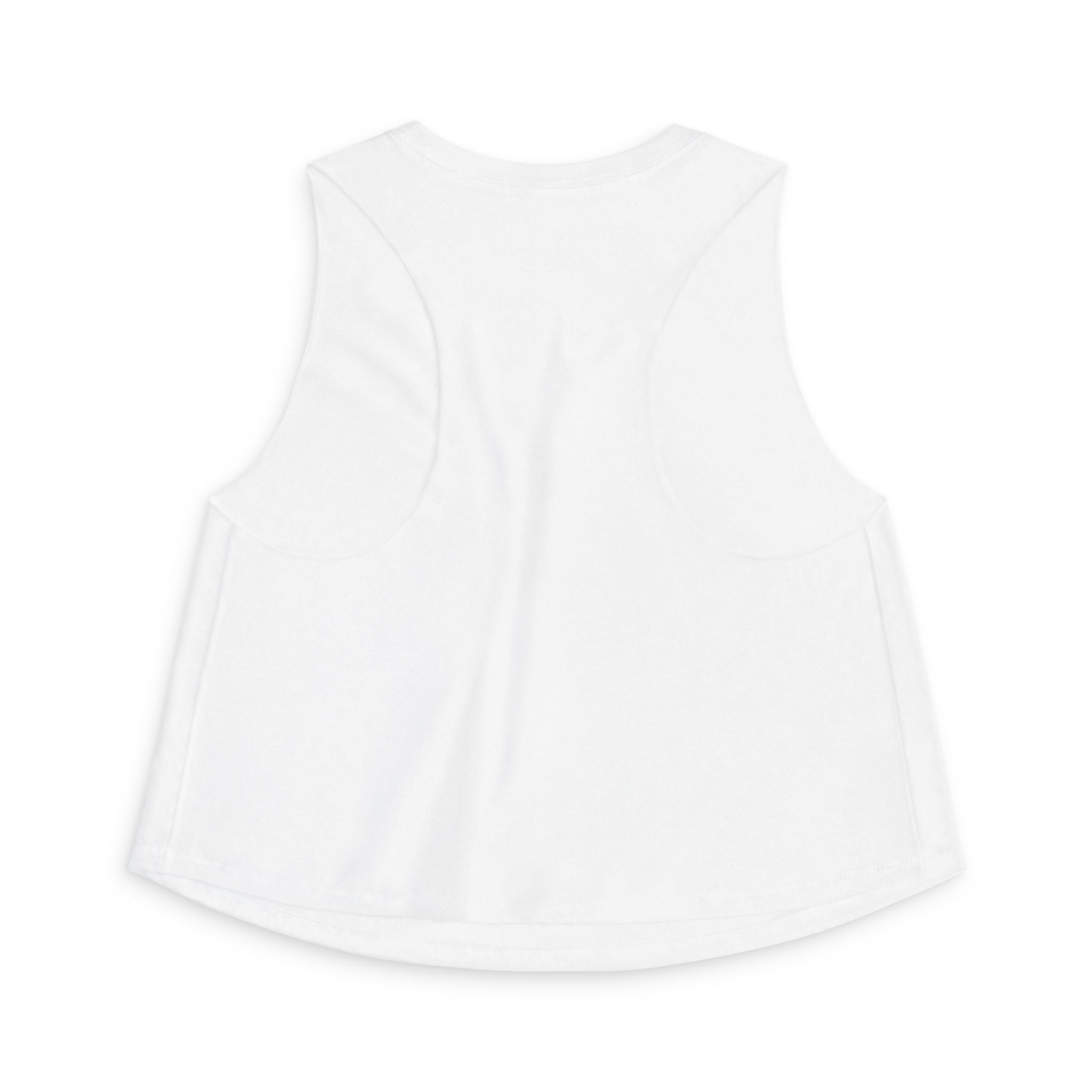(White) Cream Graphic Crop Top — Minimalist Women's Casual Tank