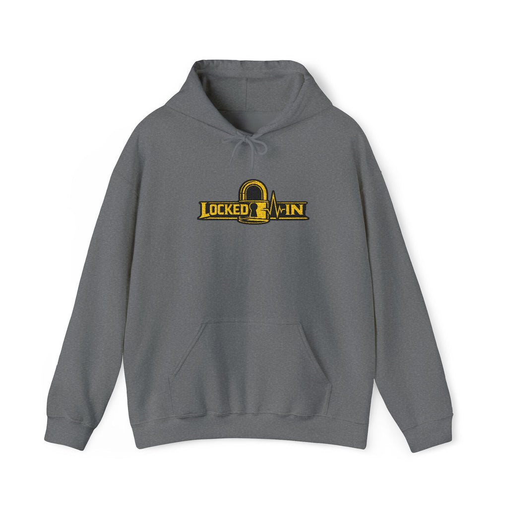 Locked In - Hoodie — Retro Yellow Graphic Pullover