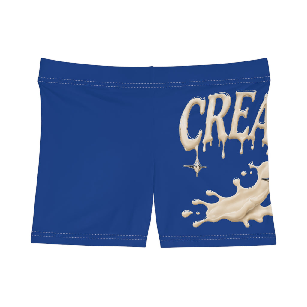 (Blue) Cream Drip Graphic Women's Shorts
