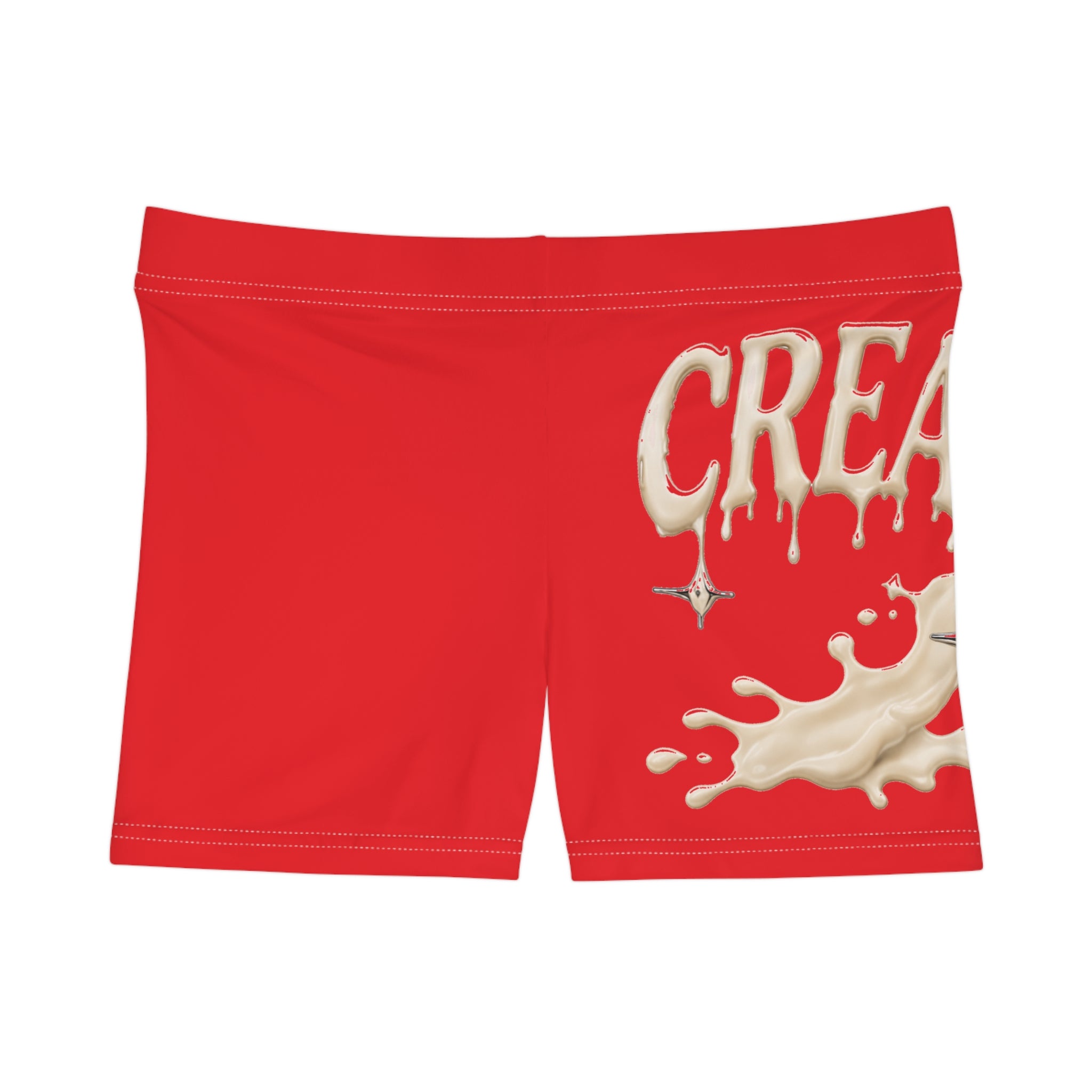 (Red) Cream Drip Graphic Women's Shorts