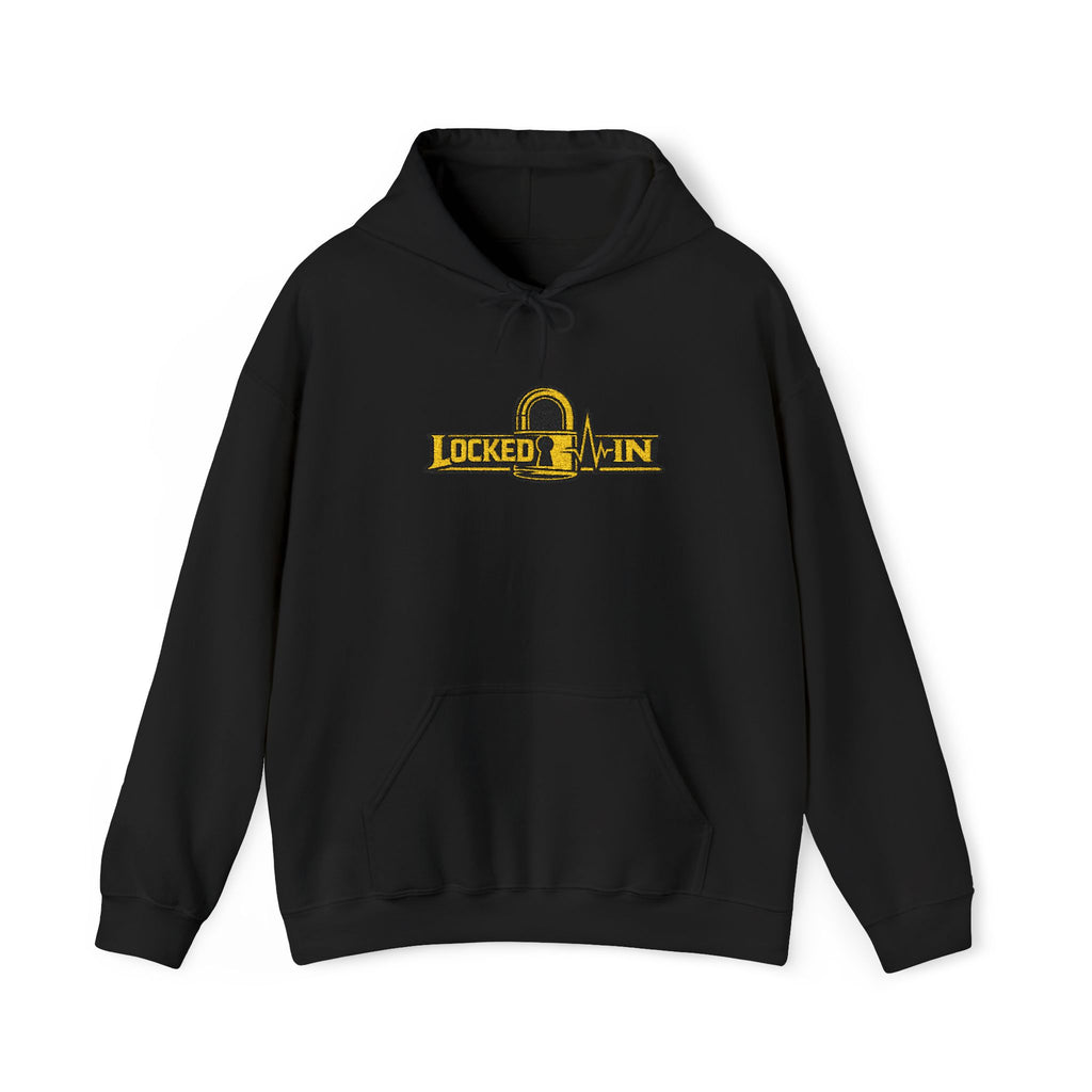 Locked In - Hoodie — Retro Yellow Graphic Pullover