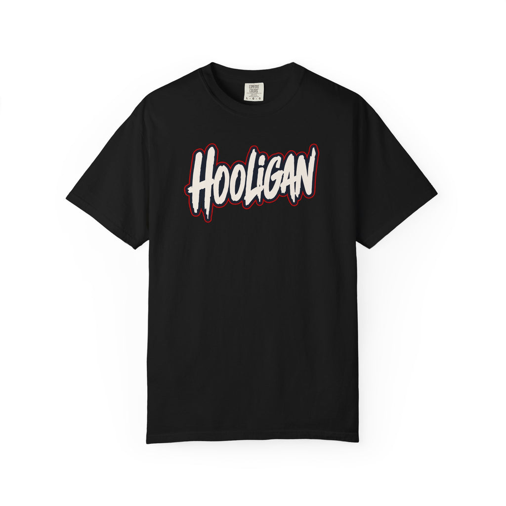 Black Hooligan Graphic T-Shirt — Retro Street Art Astronaut Design