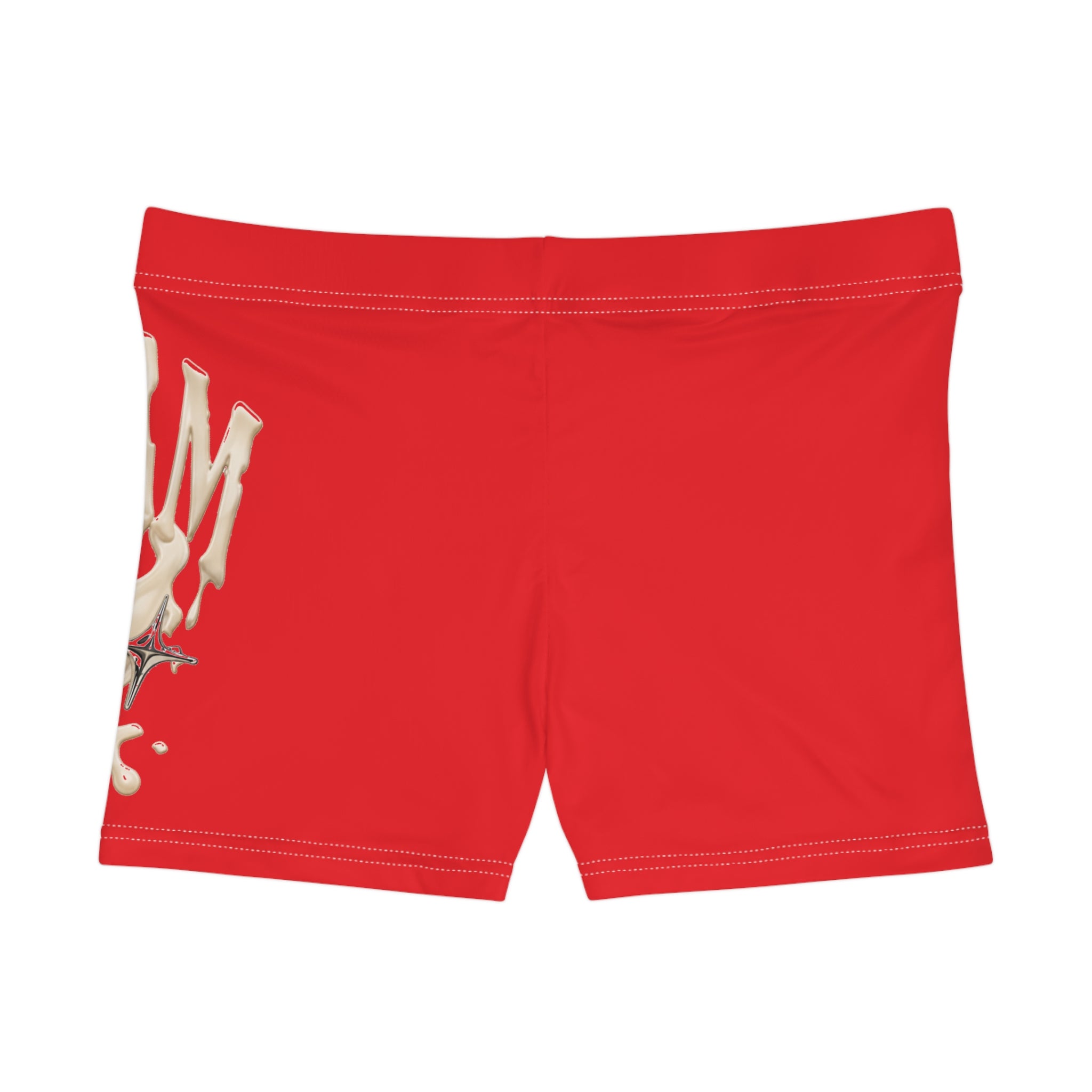 (Red) Cream Drip Graphic Women's Shorts