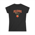 (Black) Delicious Peach Graphic Tee — Japanese 美味しい Vintage Fruit Shirt