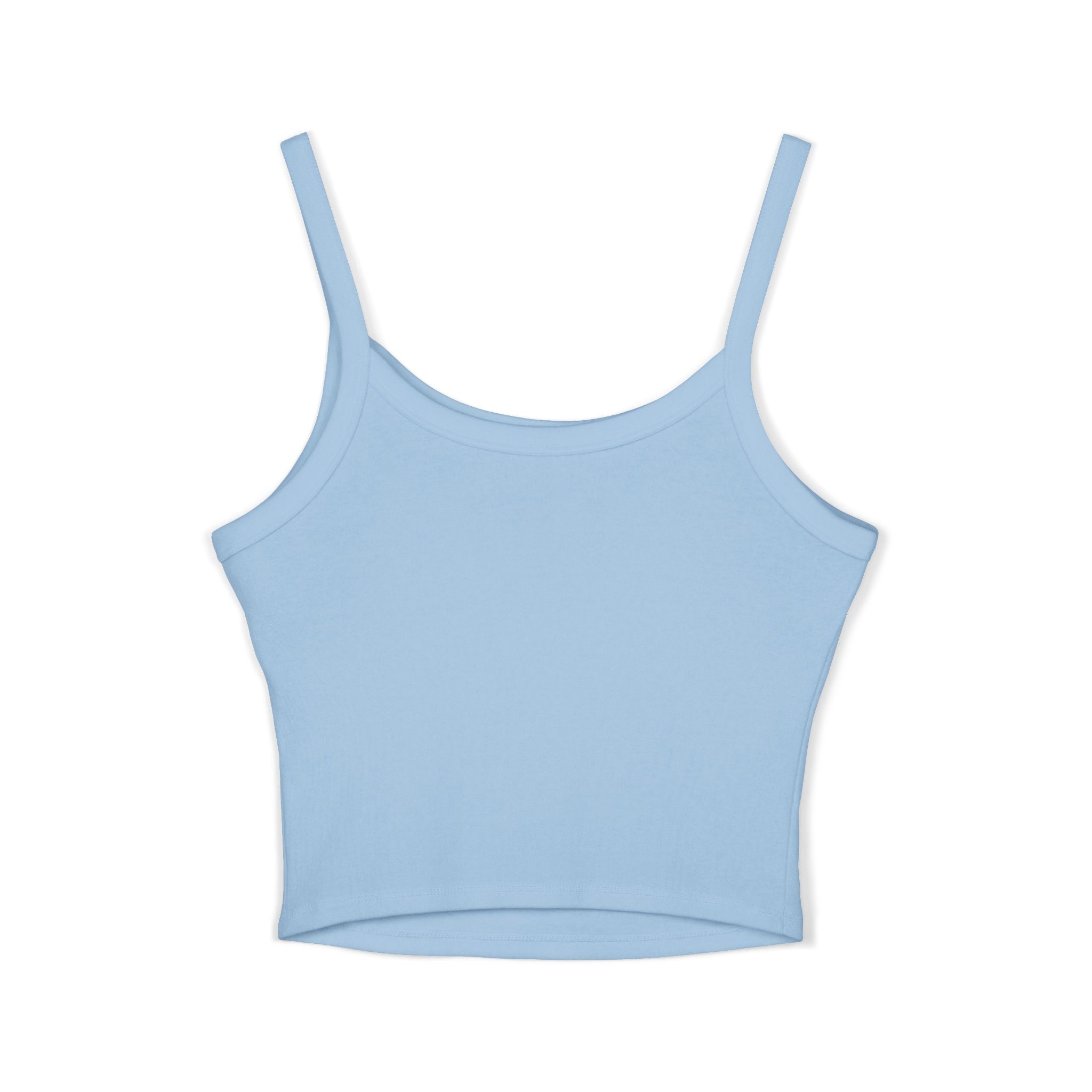 (Sky Blue) Cream Drip Graphic Tank Top — Women's Spaghetti-Strap Crop