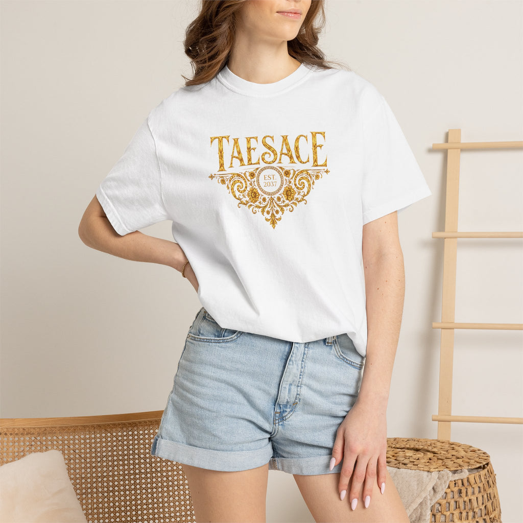 (White) Taesace Ornate Logo T-Shirt