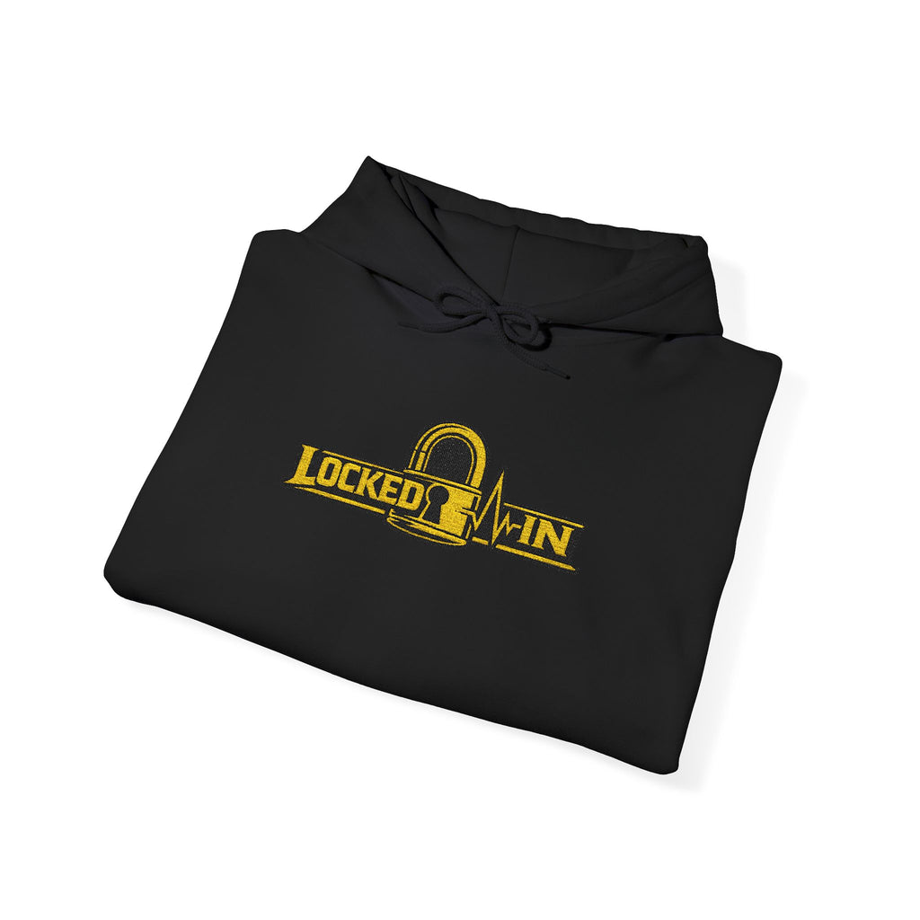 Locked In - Hoodie — Retro Yellow Graphic Pullover