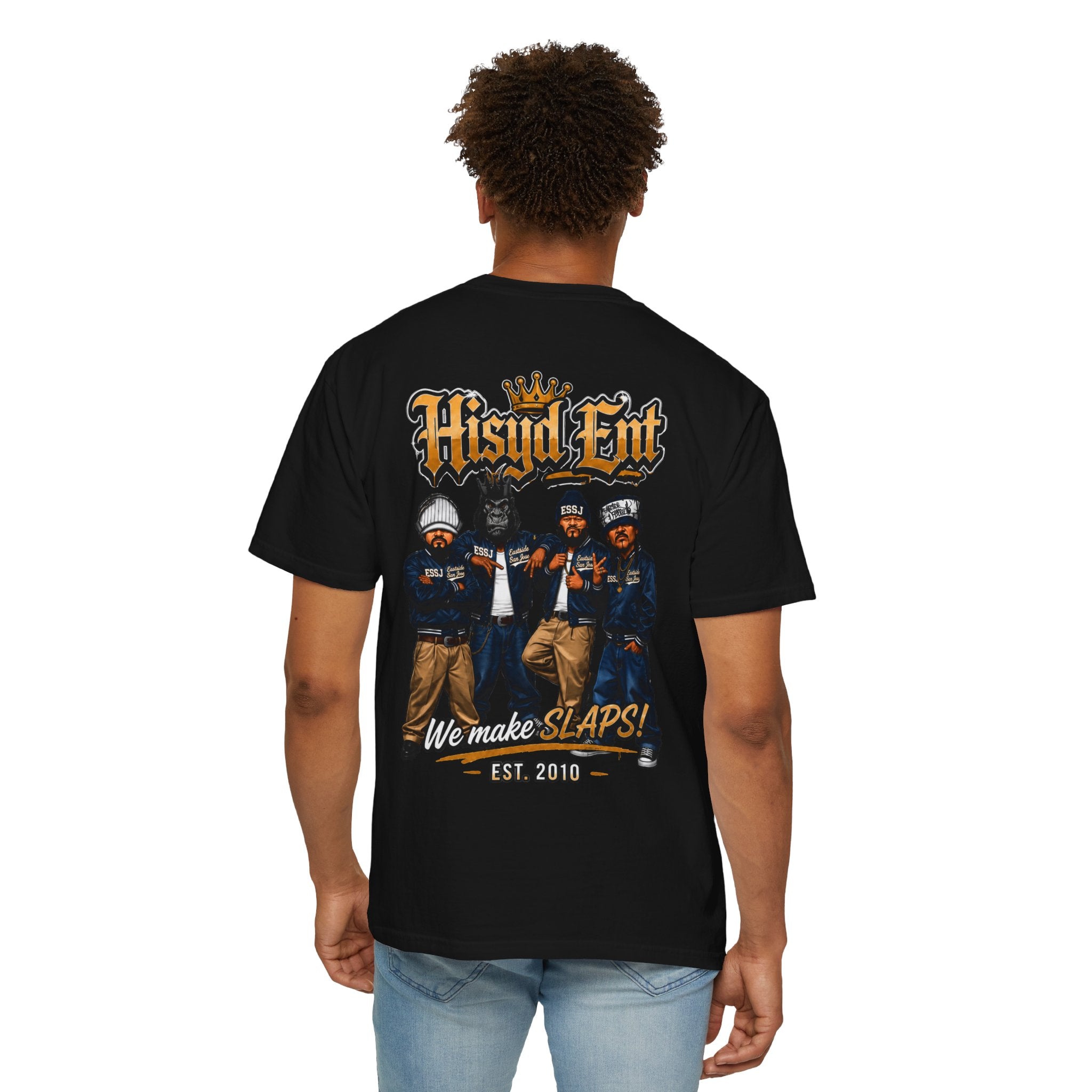 Black Hisyd Ent T-Shirt — "Hsyd Ent: We Make Slaps!" Graphic Tee