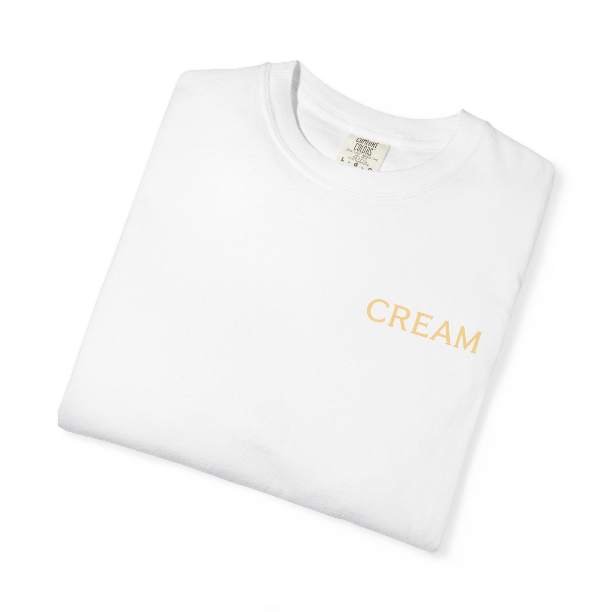 (White) Ice Cream Cone Graphic T-Shirt — "Cream" Retro Dessert Tee