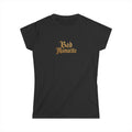(Black) Women's Tee — "Bad Mamacita" Gothic Script & Red Lips Graphic