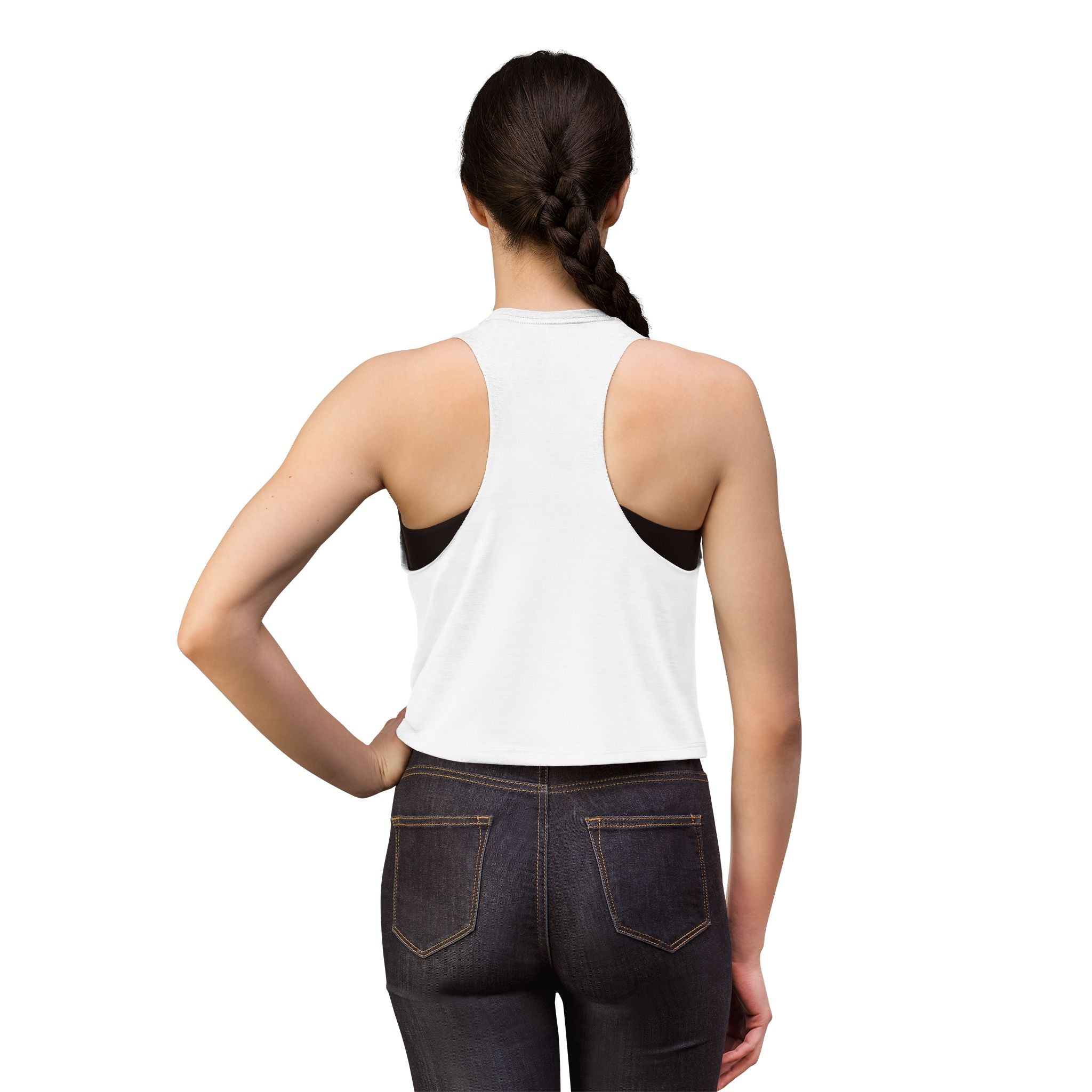 (White) Cream Graphic Crop Top — Minimalist Women's Casual Tank