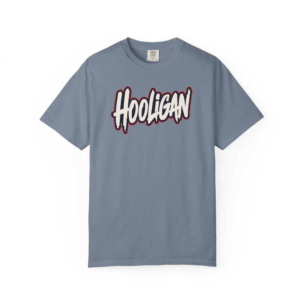Jean Blue Hooligan Graphic T-Shirt — Retro Street Art Astronaut Design