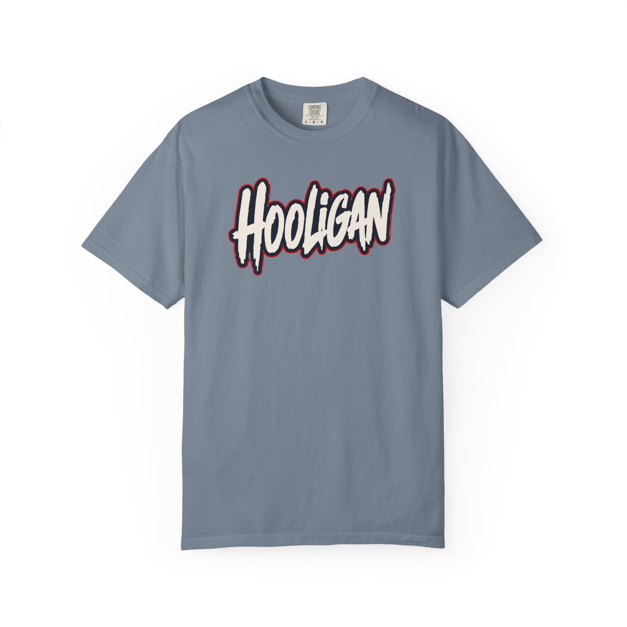 Jean Blue Hooligan Graphic T-Shirt — Retro Street Art Astronaut Design