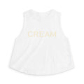 (White) Cream Graphic Crop Top — Minimalist Women's Casual Tank