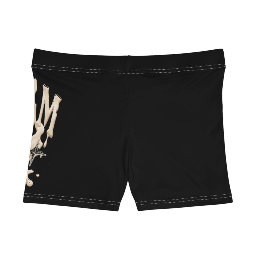 (Black) Cream Drip Graphic Women's Shorts