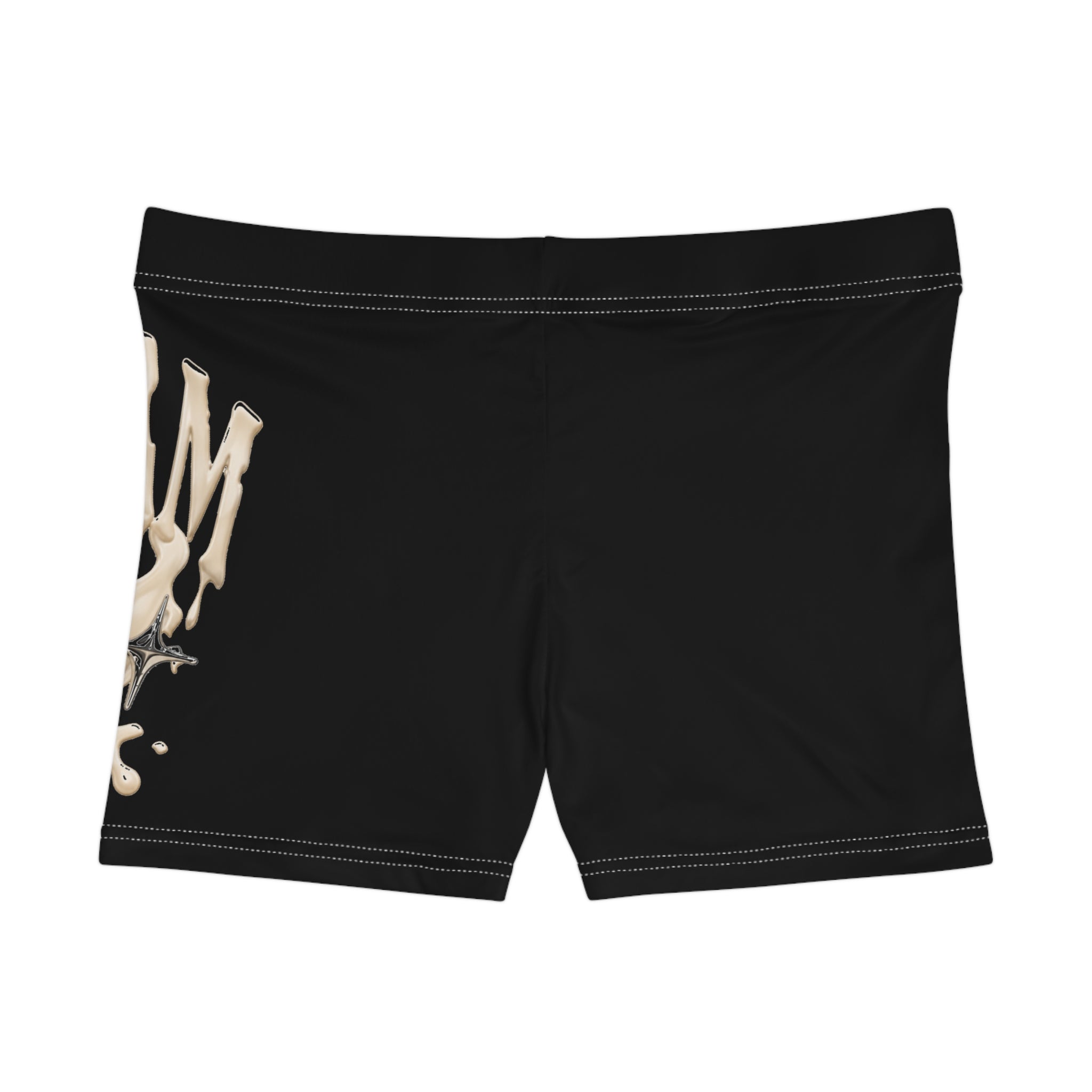(Black) Cream Drip Graphic Women's Shorts