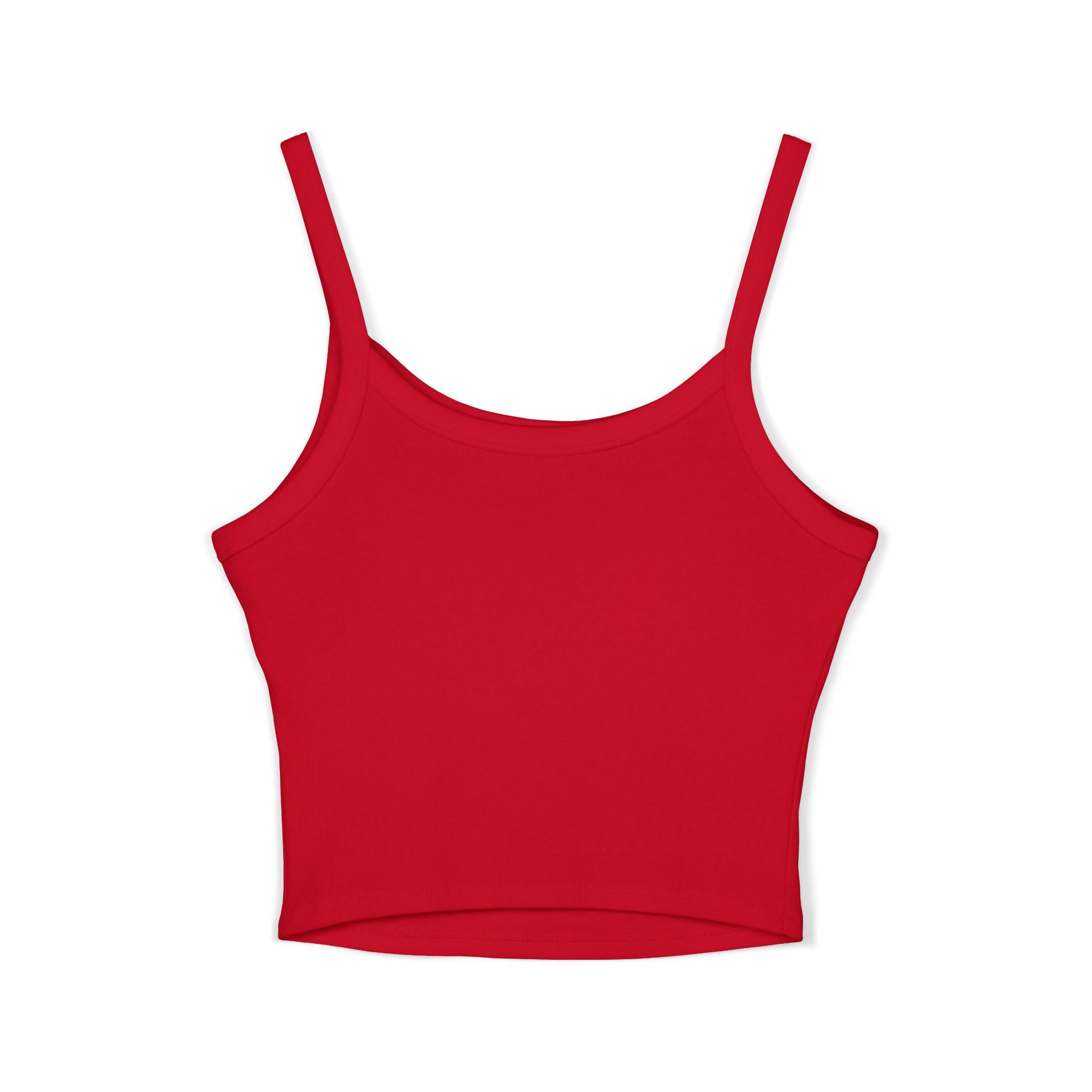 (Red) Cream Drip Graphic Tank Top — Women's Spaghetti-Strap Crop