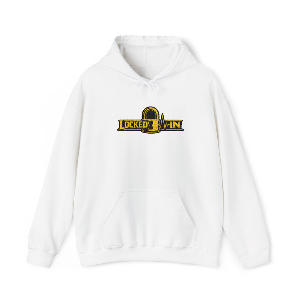 Locked In - Hoodie — Retro Yellow Graphic Pullover