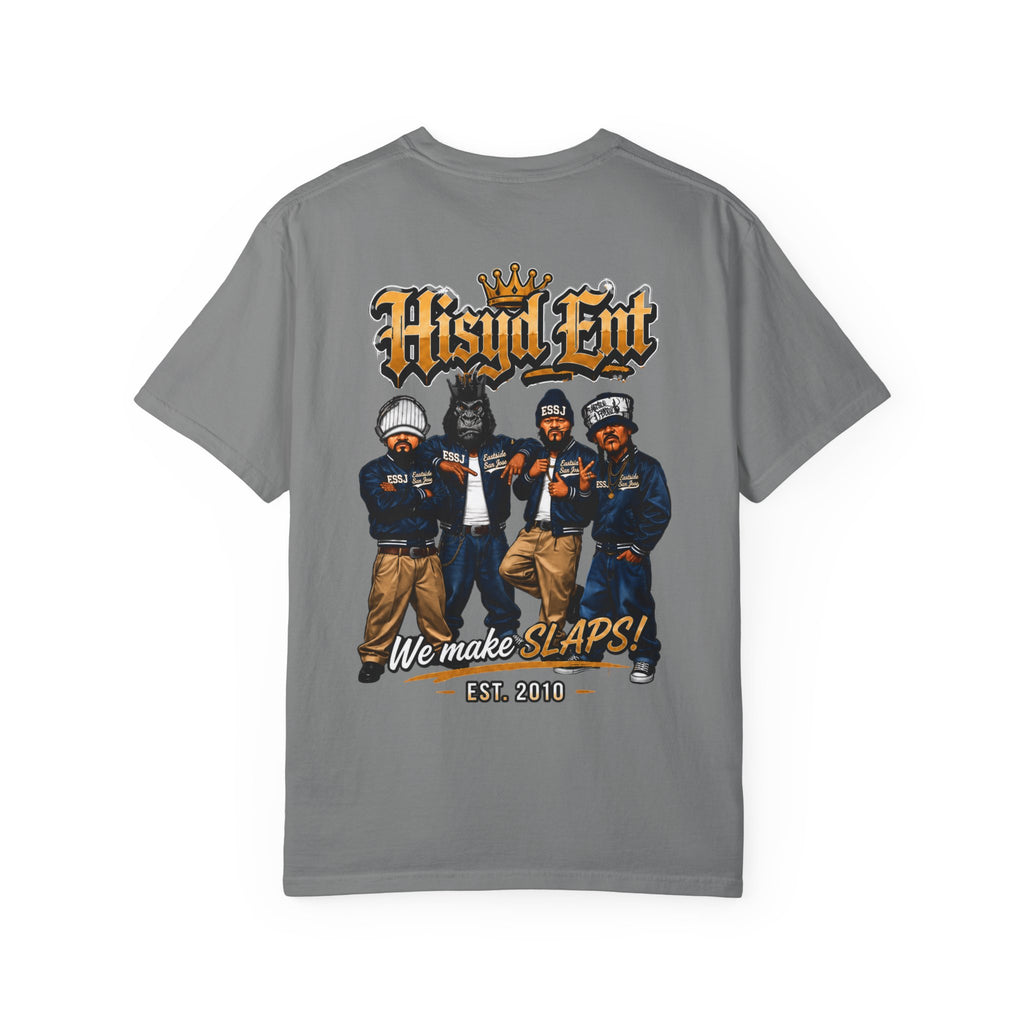 Grey Hisyd Ent T-Shirt — "Hsyd Ent: We Make Slaps!" Graphic Tee