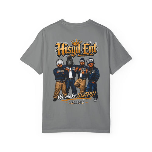 Grey Hisyd Ent T-Shirt — "Hsyd Ent: We Make Slaps!" Graphic Tee