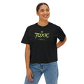 Black Toxic Graphic Tee — 'Pretty But Poisonous' Green Biohazard Boxy Top