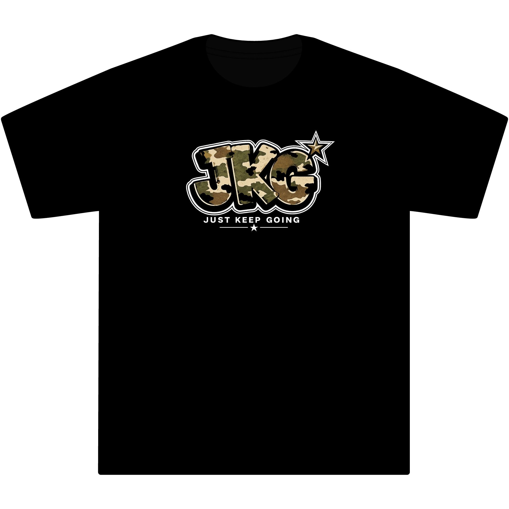 Just Keep Going (J.K.G.) Camo Logo T-Shirt - Motivational Graphic Tee