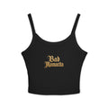 (Black) Bad Mamacita Spaghetti Strap Tank Top – Cute Gold Gothic Graphic Crop