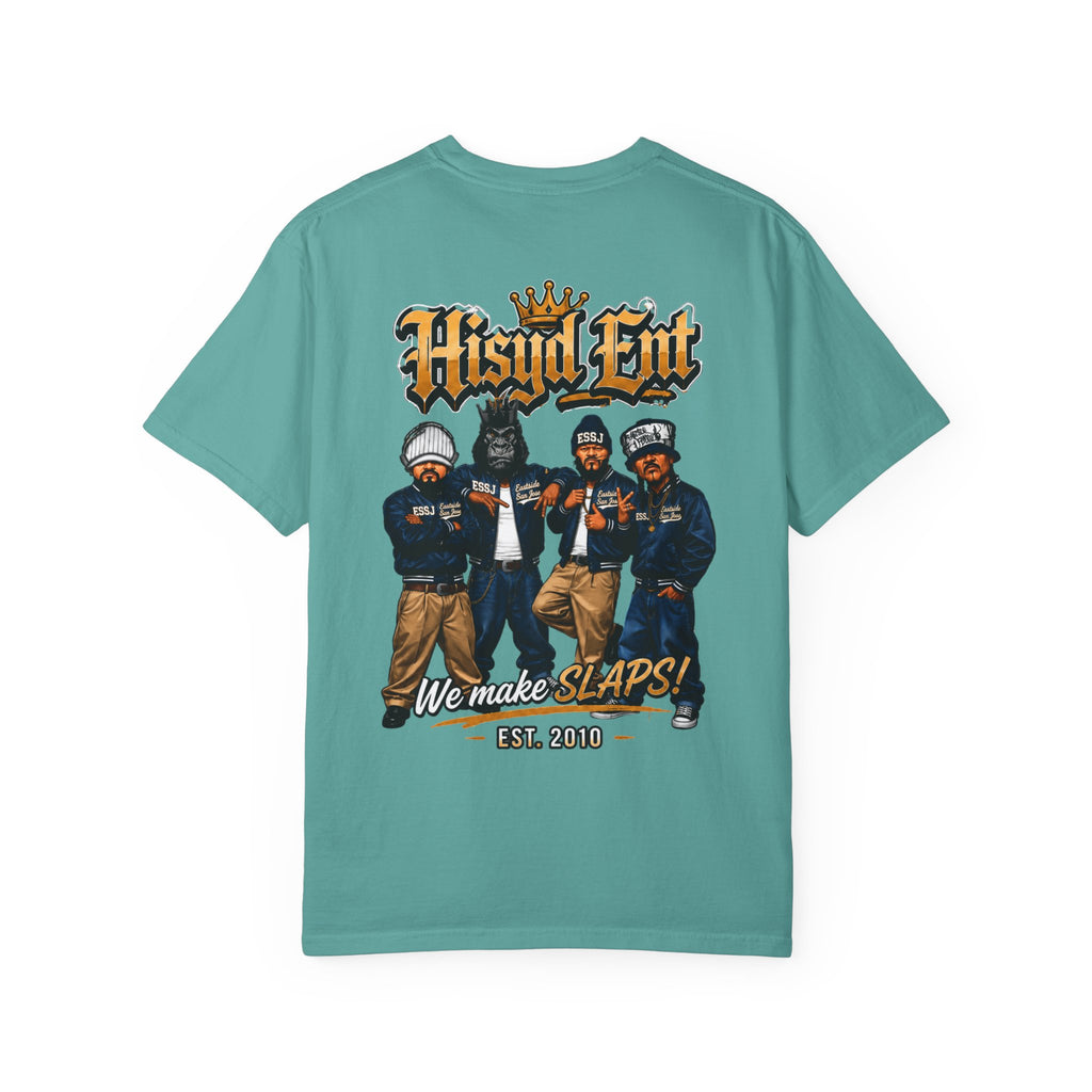 Seafoam Hisyd Ent T-Shirt — "Hsyd Ent: We Make Slaps!" Graphic Tee