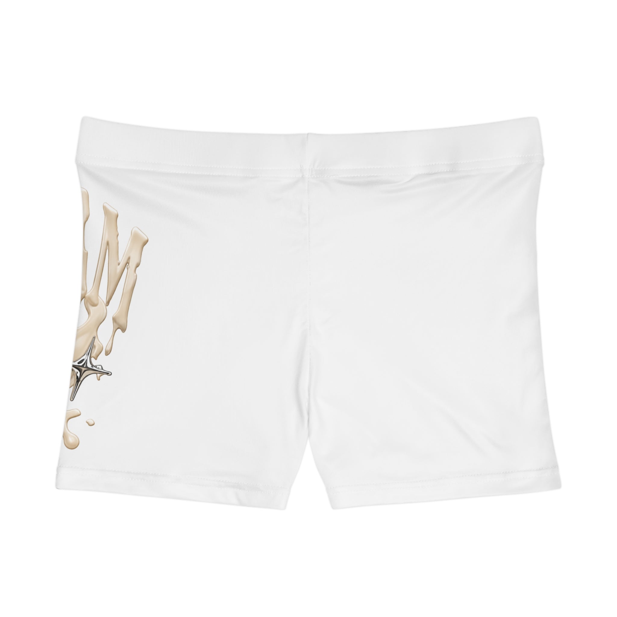 (White) Cream Drip Graphic Women's Shorts