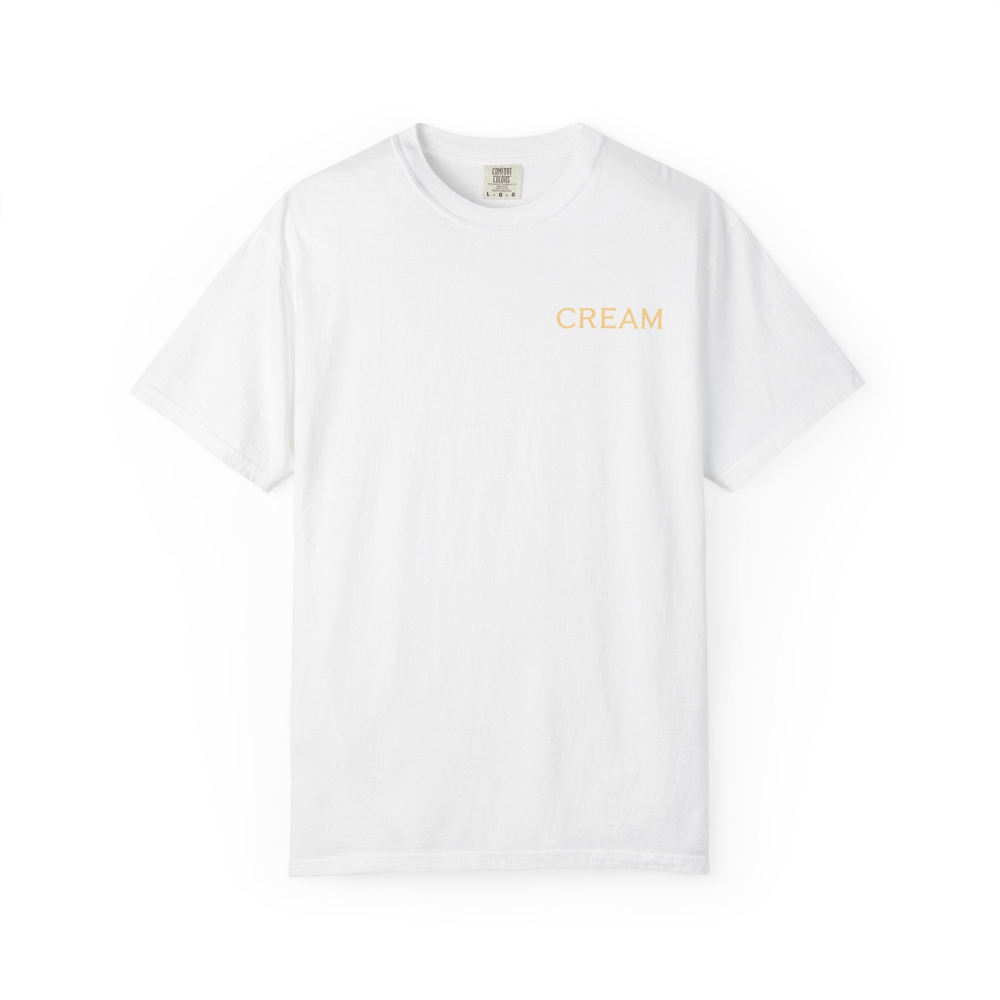 (White) Ice Cream Cone Graphic T-Shirt — "Cream" Retro Dessert Tee