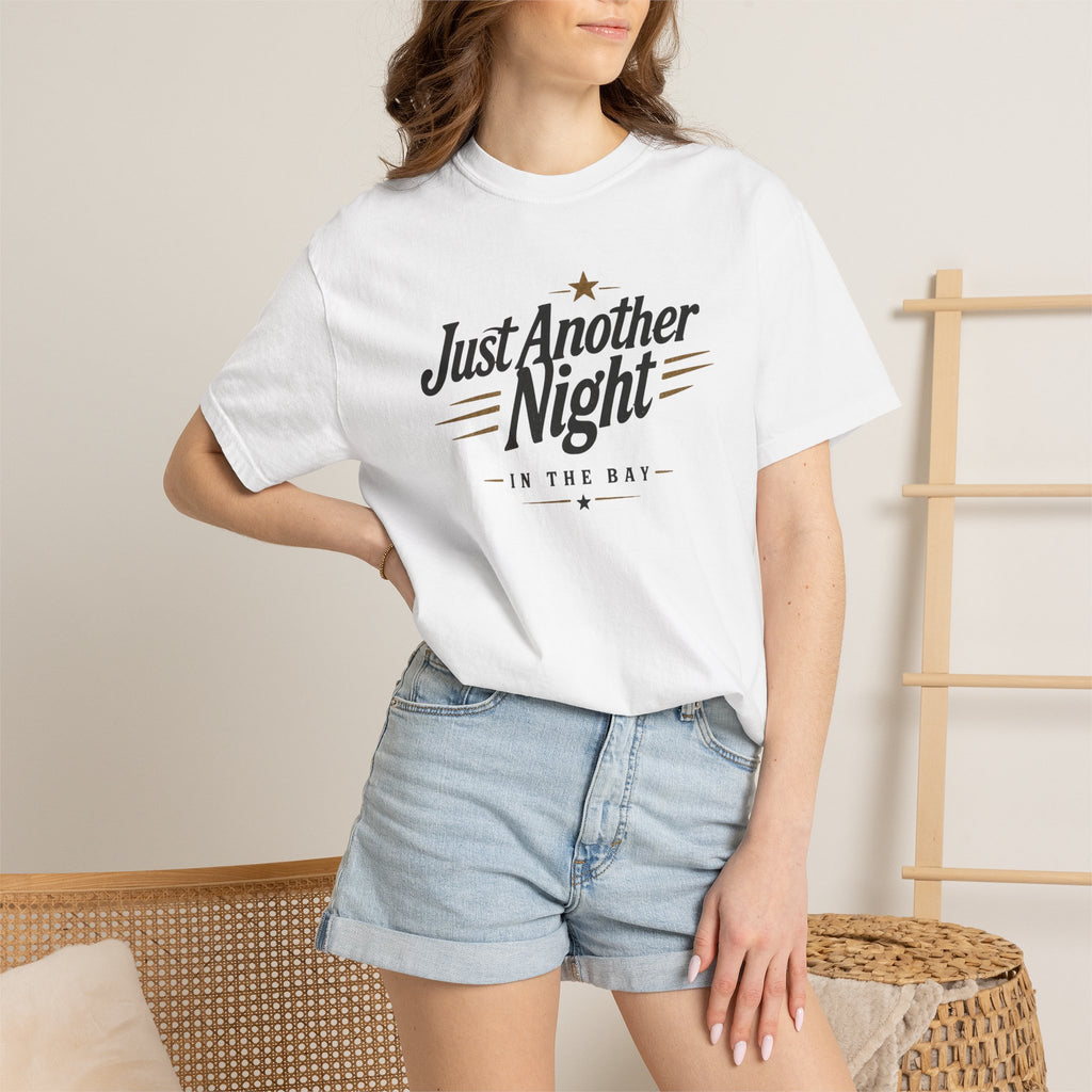 (White) "Just Another Night in the Bay" Vintage Car Graphic